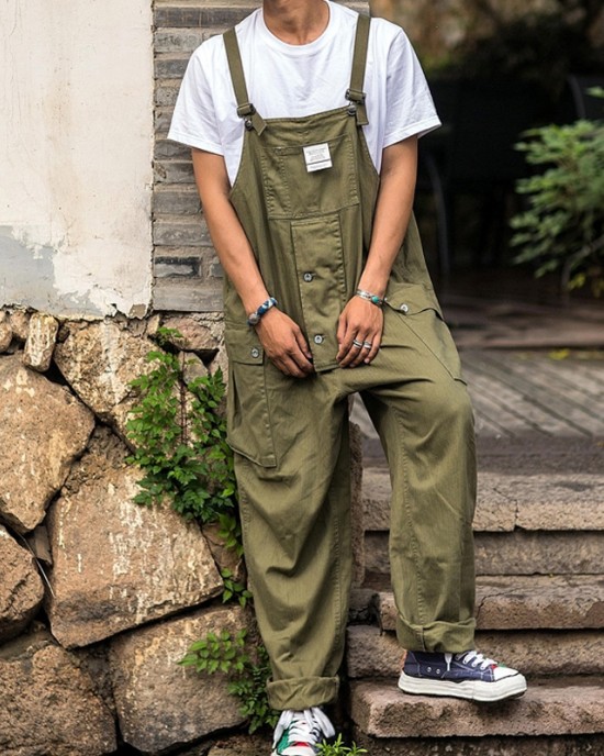 Men's suspender loose casual pants HF0118-04-04 Men's suspender loose casual pants HF0118-04-04