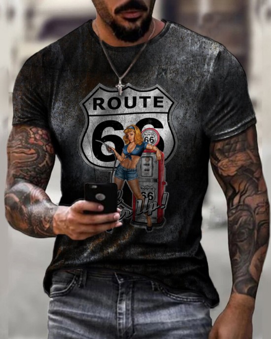 Round neck digital print T-shirt HF2212-01-04 Round neck digital print T-shirt HF2212-01-04